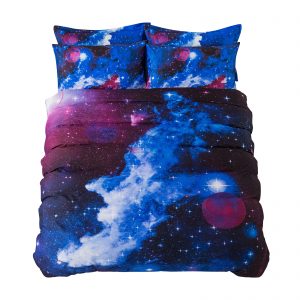 Cliab Galaxy Bedding for Kids Outer Space Theme Twin Size 5 Pices